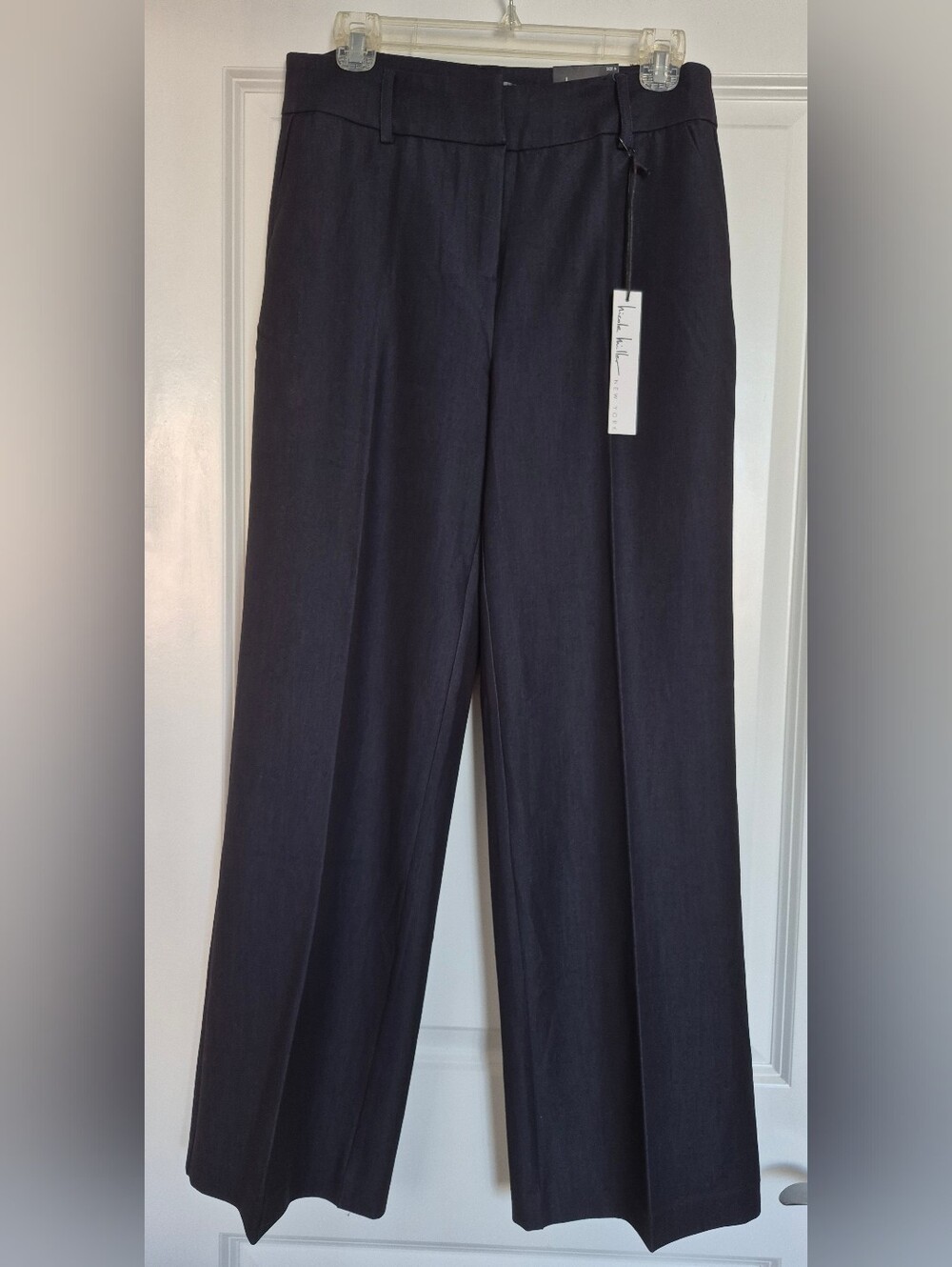 Nicole Miller Navy Wide-Leg Trousers